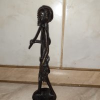 Уникална стара африканска бронзова статуетка фигура пластика, снимка 3 - Антикварни и старинни предмети - 43152823