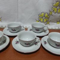 Стар български порцелан чашки за кафе барок, снимка 1 - Антикварни и старинни предмети - 42963224