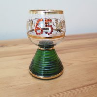 кристална,юбилейна , чаша за вино, с латерна, снимка 4 - Чаши - 43396768