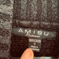 Пуловери AMISU, по 10 лв - черен S и сив XS. Букле, Кройка свободна, с удължена задна част, снимка 3 - Блузи с дълъг ръкав и пуловери - 44010816