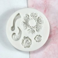 Роза розички и орнамент силиконов молд форма фондан декор, снимка 3 - Форми - 39354278
