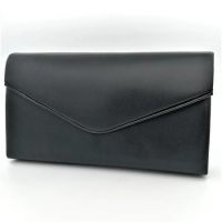 Стилна Официална Дамска Чанта Тип Плик Кожена В Черно, снимка 2 - Чанти - 44113377