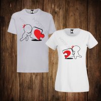 Тениски за двойки - Свети Валентин - мъжка тениска + дамска тениска , снимка 1 - Тениски - 27767560