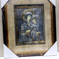 Икона голяма с обков , Б модел, Пресвета Богородица майка с младенеца., снимка 3 - Икони - 35038101