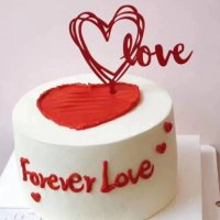 Свети Валентин сърце сърца love червен твърд топер декор украса за торта, снимка 1 - Други - 27605973