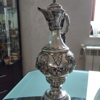 RRR Много рядка сребърна кана/ 19 век/сребро, злато, чаша, снимка 13 - Антикварни и старинни предмети - 36497082