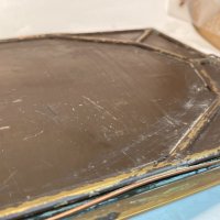 Старо стенно огледало с бронзова рамка и фасет на огледалата, снимка 7 - Антикварни и старинни предмети - 42962381