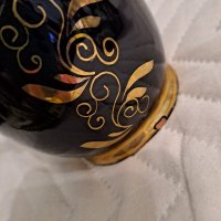 Порцеланова ваза черен кобалт и позлата, снимка 5 - Антикварни и старинни предмети - 38528152