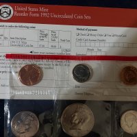 Комплектен сет - САЩ 1992 от 6 монети, снимка 1 - Нумизматика и бонистика - 37782450