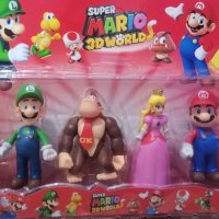 Супер Марио Super Mario и Луиджи 6 бр пластмасови фигурки играчки , снимка 1 - Фигурки - 37420602