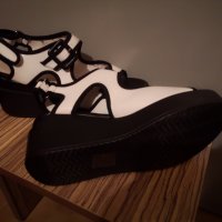 Нови сандали на платформа 38 номер черно бели, снимка 4 - Сандали - 33547651