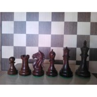 Шахматни дървени фигури Supreme Стаунтон 6 дизайн, Индийски палисандър.  Изработка - Чемшир / Индийс