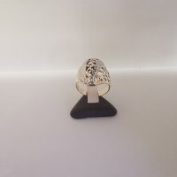 Златен дамски пръстен бяло и жълто комбинация , снимка 2 - Пръстени - 43672871