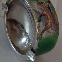 Сребърен пепелник с емайл и рисувани ловни сцени/сребро 916 проба/, снимка 14 - Ловно оръжие - 39848870