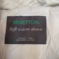 Дамско пухено яке Benetton Бенетон бяло, снимка 3 - Якета - 43021359