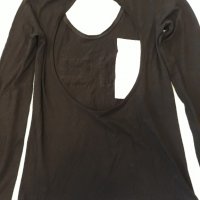 Черна блуза с камъни маркова CELIN в. Много красива , ефектна, гол гръб, връзване зад врата , снимка 11 - Ризи - 37445087