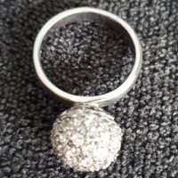 Масивен сребърен пръстен проба 925 Житен клас с вковани циркони - топка , снимка 3 - Пръстени - 26234695