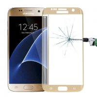 Стъклен протектор за Samsung Galaxy S7 G930F FullFace златен Gold скрийн протектор, снимка 3 - Фолия, протектори - 18355765