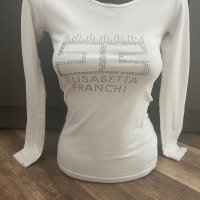 бяла блузка с камъни, снимка 1 - Блузи с дълъг ръкав и пуловери - 36164215