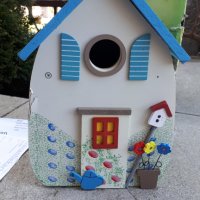 Декоративна къща за птици - Living Garden , син и бял цвят, снимка 5 - Декорация за дома - 32830135