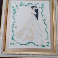 Гоблен младоженци , снимка 1 - Гоблени - 32598131