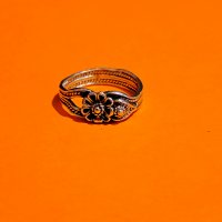 Стар дамски сребърен пръстен с цвете - филигран - красота за твоята ръка, снимка 3 - Пръстени - 36844900
