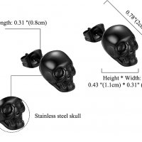 Обеци с череп - Black, снимка 2 - Обеци - 37705200