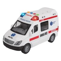 Детска Линейка със светлини, звук и подвижни врати, 25х12 см, бяла, снимка 1 - Коли, камиони, мотори, писти - 43101620