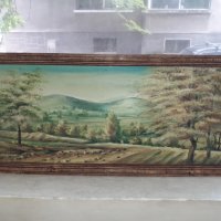 Голяма майсторска картина масло платно подпис дървена рамка, снимка 1 - Антикварни и старинни предмети - 37430619