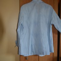 Интересна банкетна млечно синя риза с дълъг ръкав, снимка 3 - Ризи - 43111878