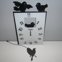 Стенен часовник, метален с птички и махало , снимка 1 - Декорация за дома - 27897331