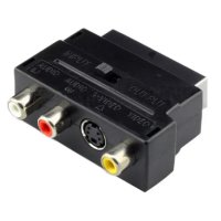 ANIMABG Scart към S-Video AV двупосочен адаптер за връзка на CD DVD плейъри видеорекордери конзоли з, снимка 1 - Кабели и адаптери - 44083855