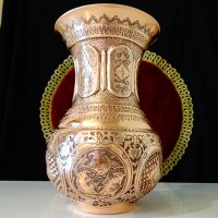 Персийска медна ваза Isfahan Qalamzani. , снимка 4 - Вази - 37818319