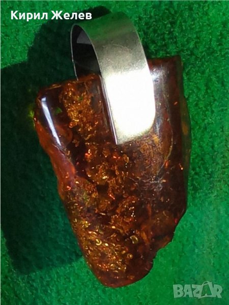 НАД 27000 ОБЯВИ - За ВСЕКИ по НЕЩО! ОГРОМЕН 100% НАТУРАЛЕН БАЛТИЙСКИ КЕХЛИБАР в СРЕБЪРЕН ОБКОВ 27199, снимка 1