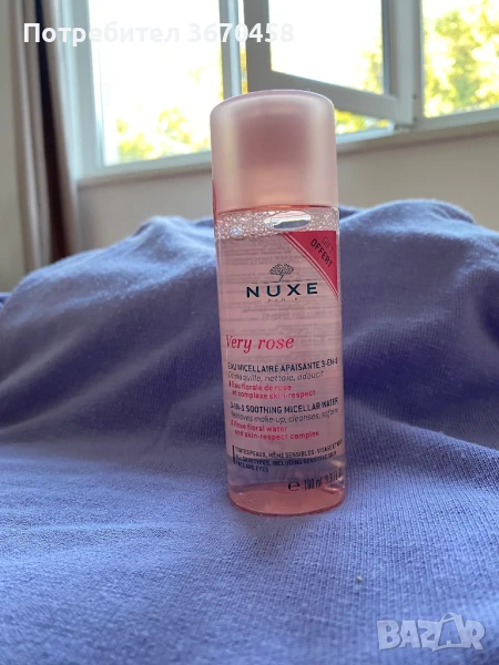 Нова НЕОТВАРЯНА мицеларна вода Nuxe Very Rose 3-in-1 Soothing Micellar Water 100 ml, снимка 1