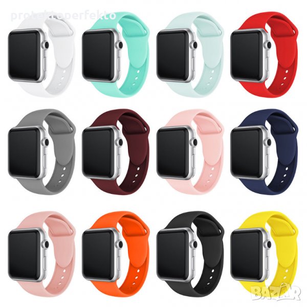 Силиконова каишка Apple Watch 3, 4, 5, 6, SE, 7 - 38мм/ 40мм/ 42мм/ 44мм/ 41мм/ 45мм​, снимка 1