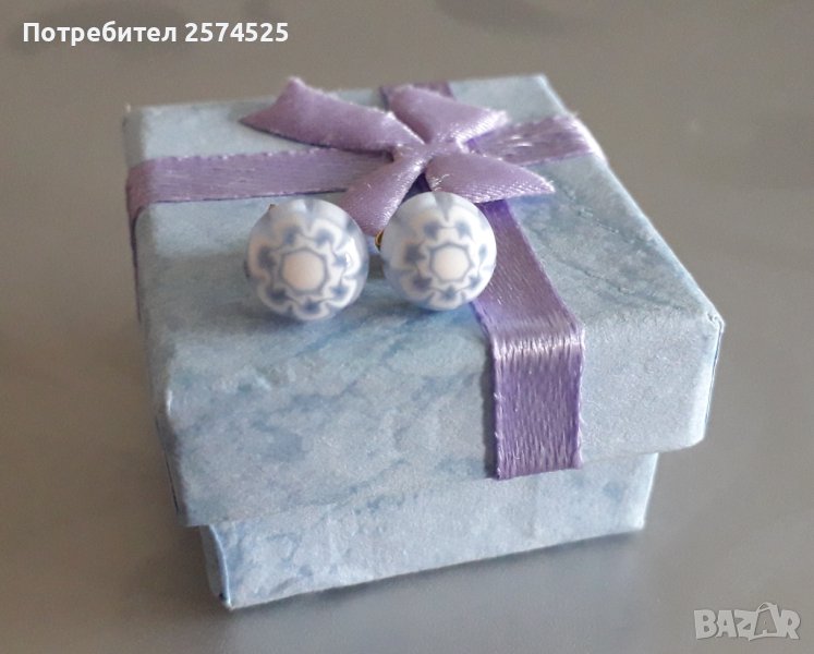 Италиански обеци от Венецианско стъкло Murano Millefiori, снимка 1