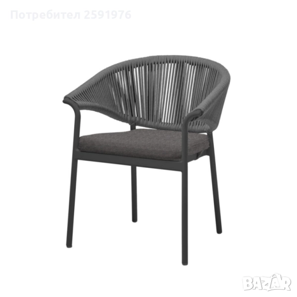 Стол, SM6320.02, Антрацит, Въже, 64.5х60х78см., снимка 1