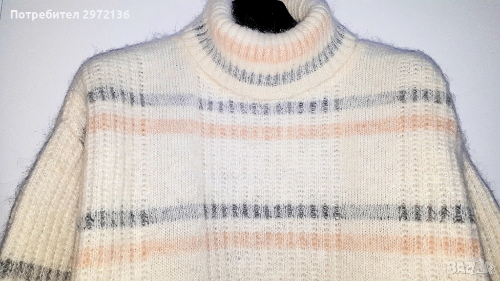 Дамски пуловер поло мохер вълна, снимка 1