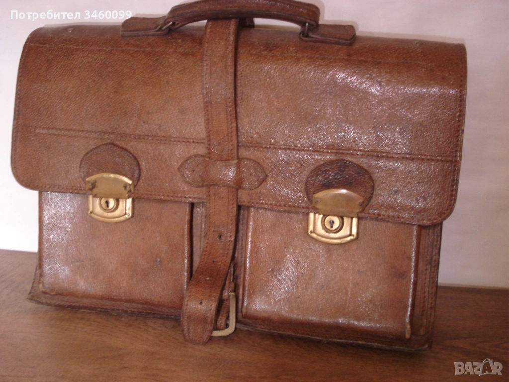 Ретро чанта от естествена кожа, снимка 1