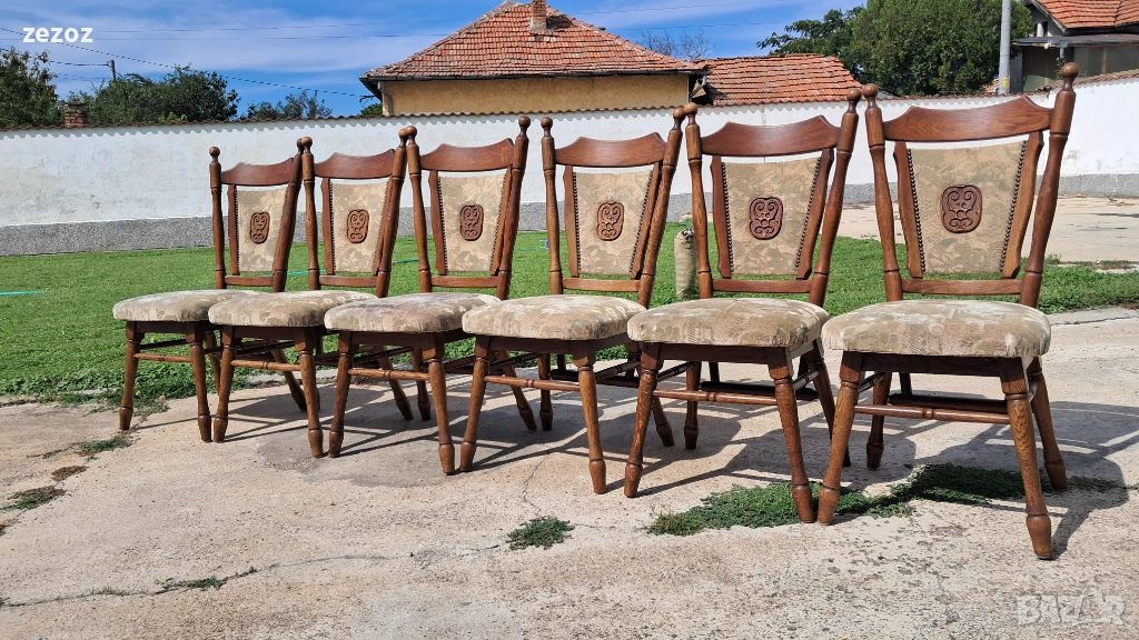  Ретро столове масив-6бр. №036, снимка 1