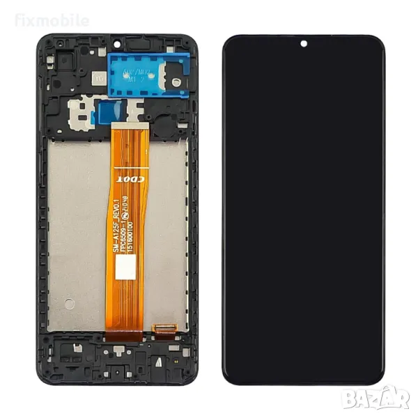 Дисплей за SAMSUNG A022F Galaxy A02 с черен тъчскрийн корпусна рамка, снимка 1