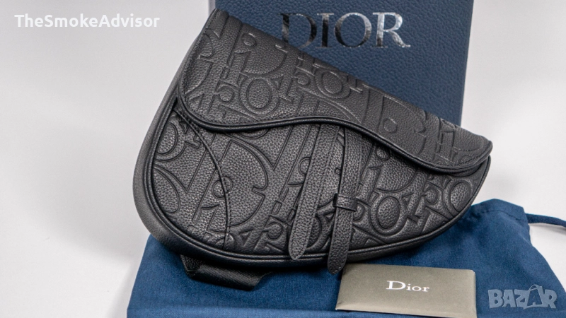 Чанта Dior Gravity от кожа и черен гранулиран телешки набук, снимка 1