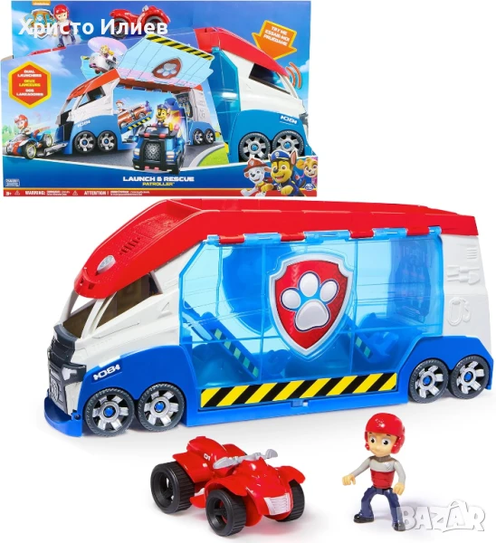 Paw Patrol Трансформиращ се патролер с изстрелвачка и фигура на Райдер с мотор, снимка 1