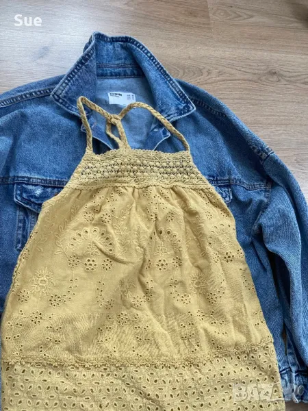 Хипи лот Bershka Superdry дънково яке и бохо потник, снимка 1