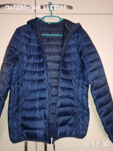 Дамско синьо яке с качулка , снимка 1