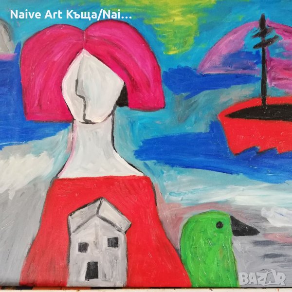 Картина маслени бои платно дървена под рамка размер 50, /70, снимка 1