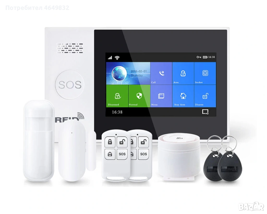 TUYA Смарт алармена WiFi + 4G система за сигурност 8 В 1 - В ГАРАНЦИЯ!, снимка 1