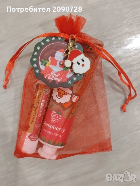 Коледен комплект от крем за ръце и гланц за устни, снимка 1