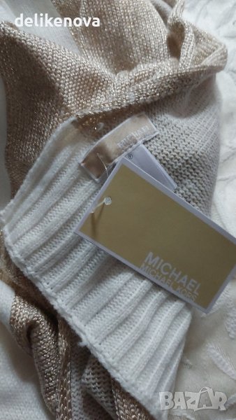 Michael Kors. Original 180/28 см. Шал с бял и златен цвят, снимка 1